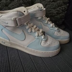 Nike Kids' Blue and White High-Top Sneakers